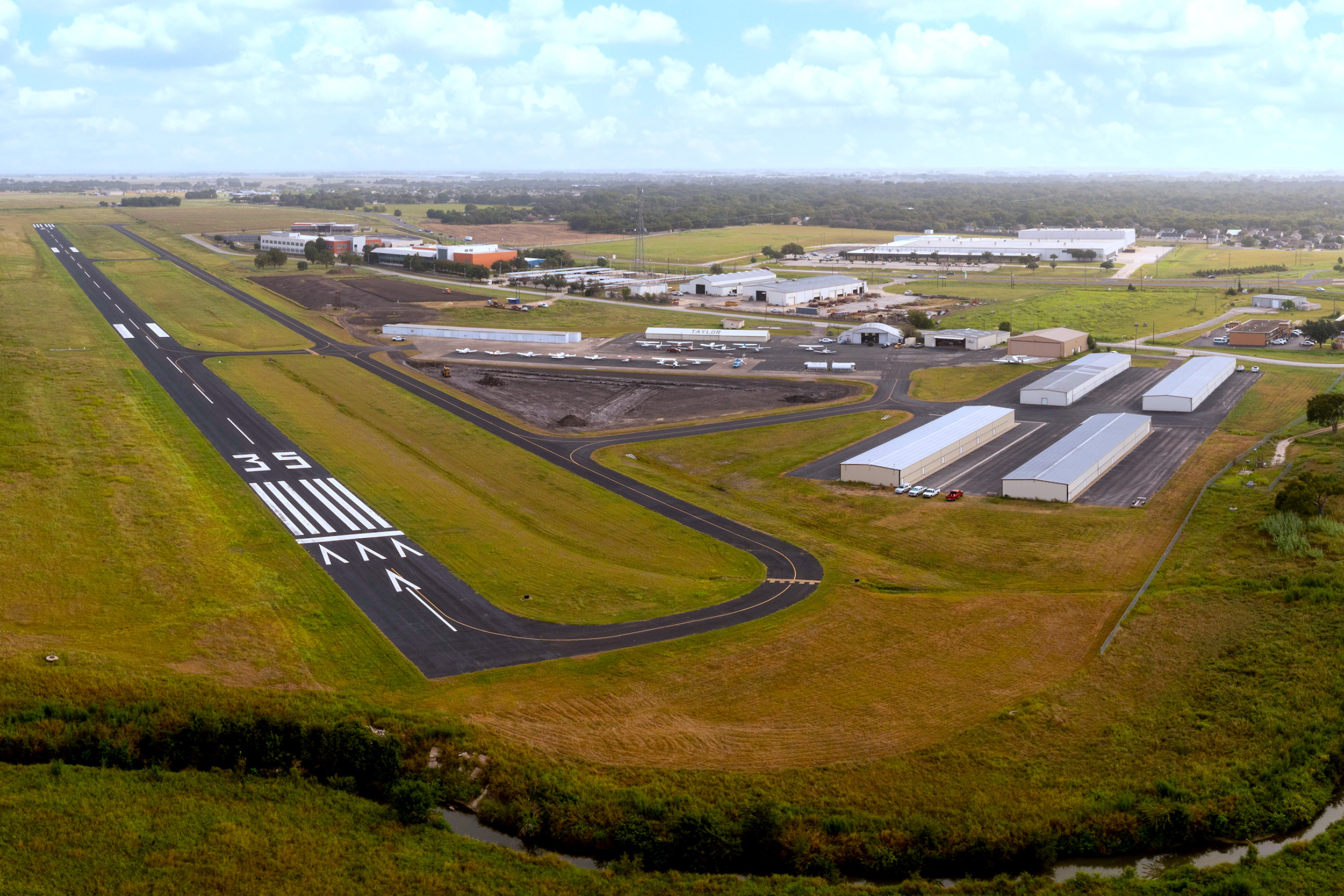 Aerial view of the landing air strip
